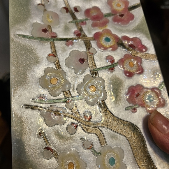 Japanese Cloisonne tray by B. Collier 4.5'×7" - Picture 6 of 7